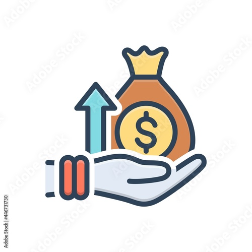 Color illustration icon for raising