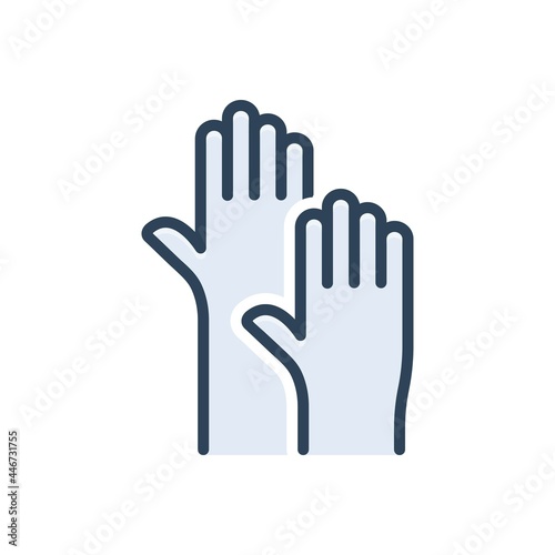 Color illustration icon for raising
