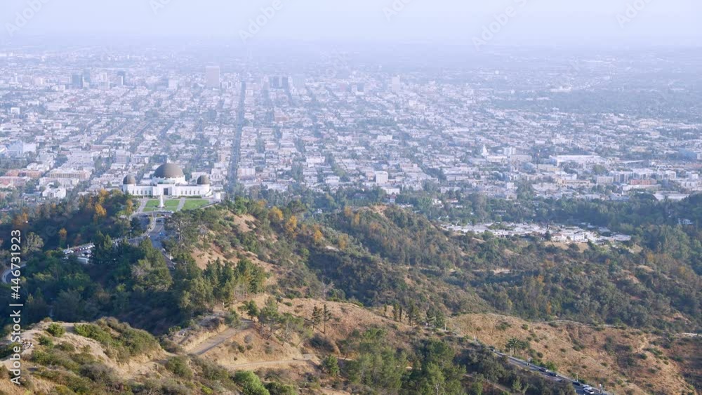 Griffith Observatory Park Landscape and cityscape panoramic view Griffith Observatory Park Landscape and cityscape panoramic view