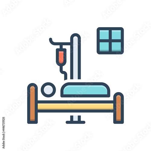 Color illustration icon for admitted