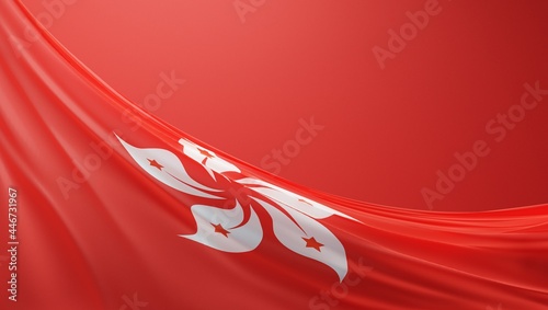 Canvas Print Abstract Hong Kong Flag 3D Render (3D Artwork)