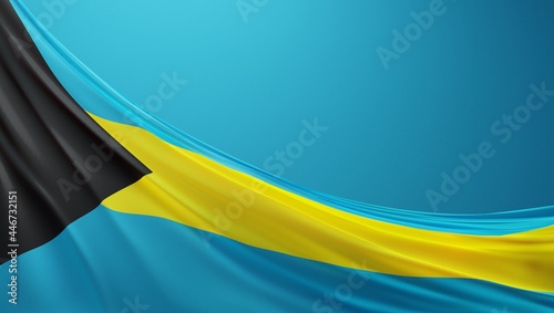 Abstract The Bahamas Flag 3D Render (3D Artwork) photo