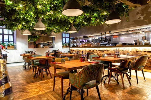 Obraz Interior of cozy restaurant in the modern style