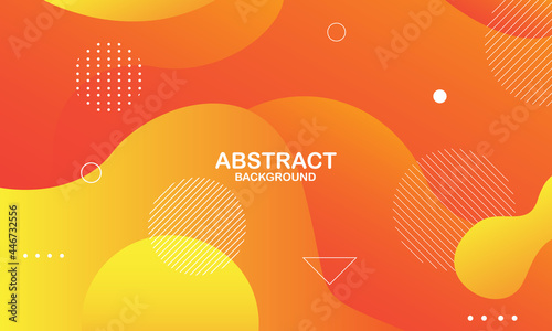 Colorful geometric background. Orange elements with fluid gradient. Dynamic shapes composition. Eps10 vector
