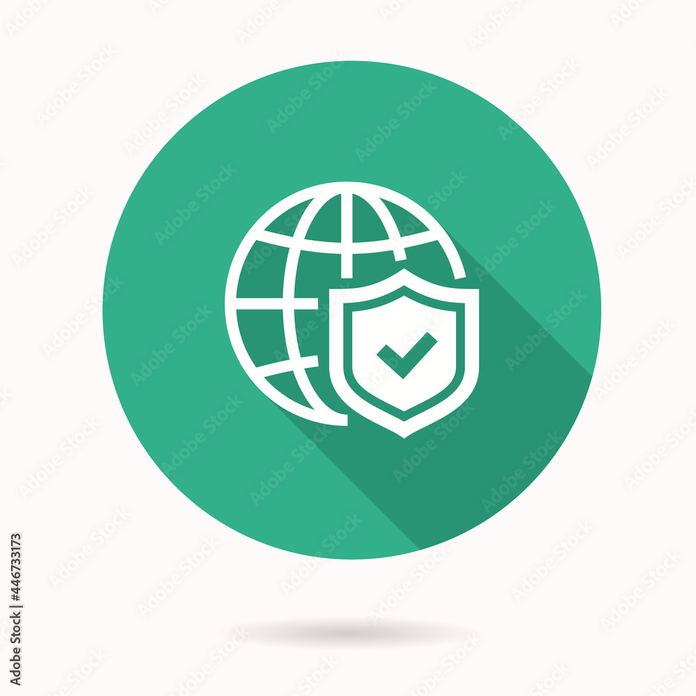 Antivirus firewall icon with long shadow for graphic and web design. Antivirus firewall icon with long shadow for graphic and web design.