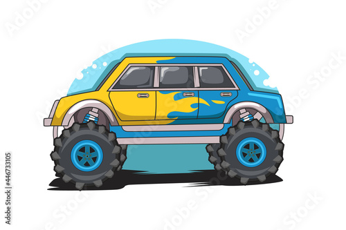 monster truck off road illustration vector