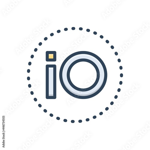 Color illustration icon for io software