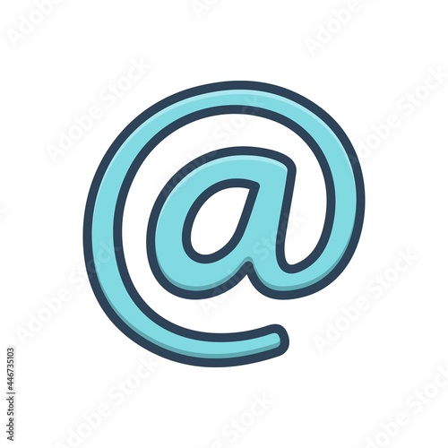 Color illustration icon for at sign