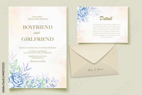 Elegant watercolor wedding invitation floral 