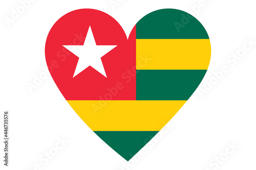 Togo flag of heart shape isolated on white background Free Download Togo flag of heart shape isolated on white background - GFXLoad