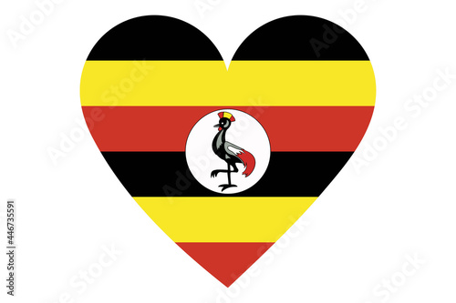 Free Download Uganda flag of heart shape isolated on white background - GFXLoad