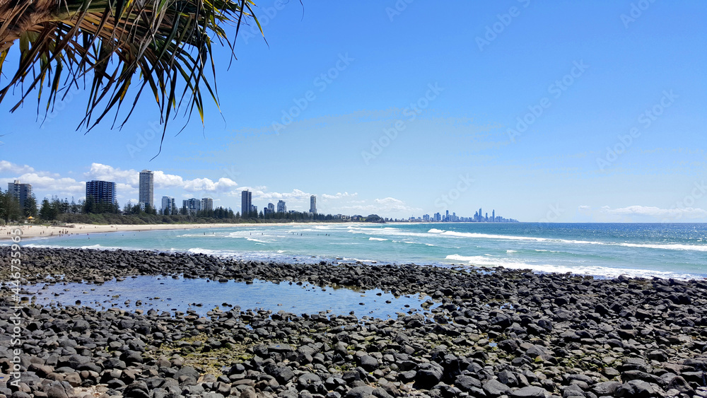 View of Gold Coast City from Burleigh Heads, Queensland, Australia