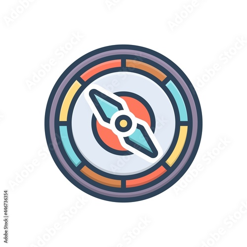 Color illustration icon for navigate