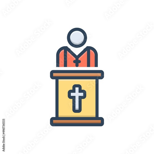 Color illustration icon for pastor