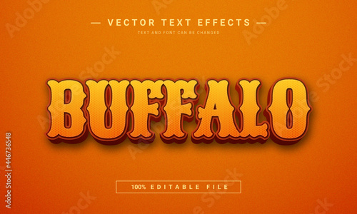 Buffalo text effect template use for product brand and business logo
