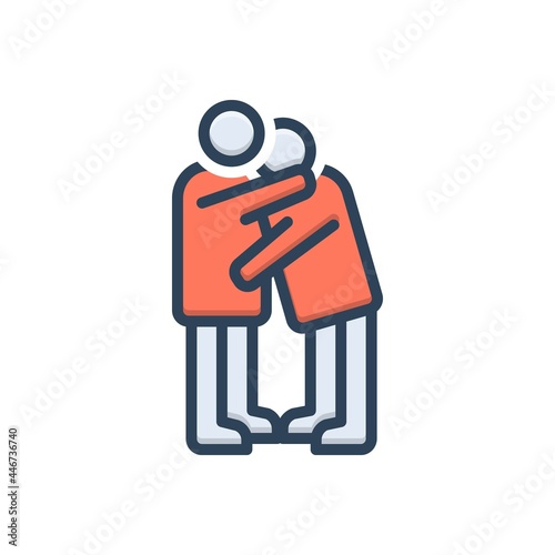Color illustration icon for rely