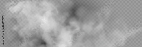 Vector set of realistic isolated cloud on the transparent background