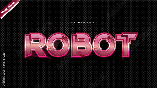 Robot text effect design vector. editable 3d text