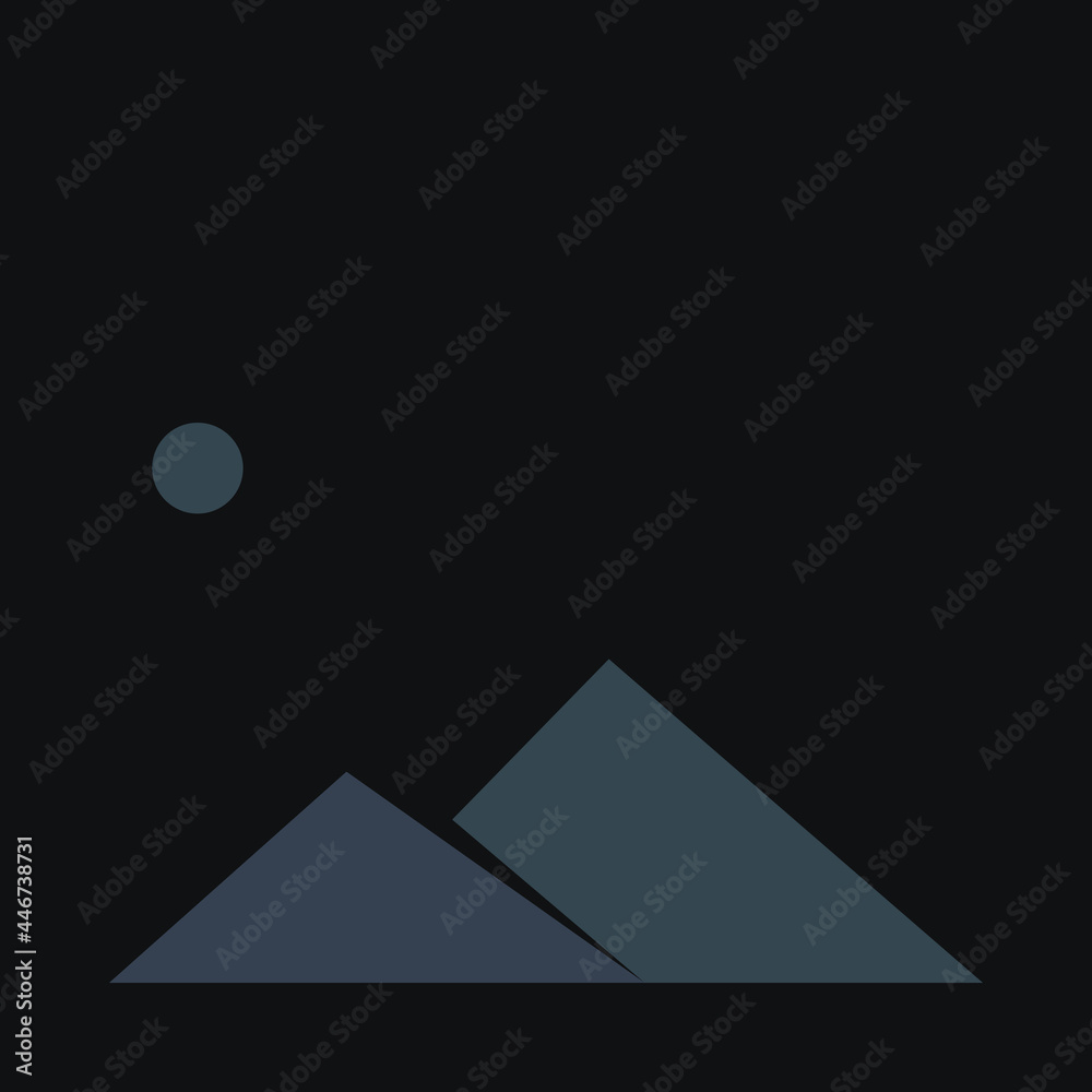 Geometric Mountains silhouette landscape art poster illustration Geometric Mountains silhouette landscape art poster illustration