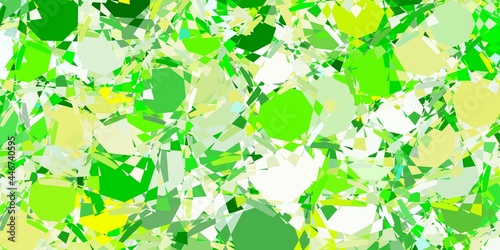 Light Green, Yellow vector pattern with polygonal shapes.