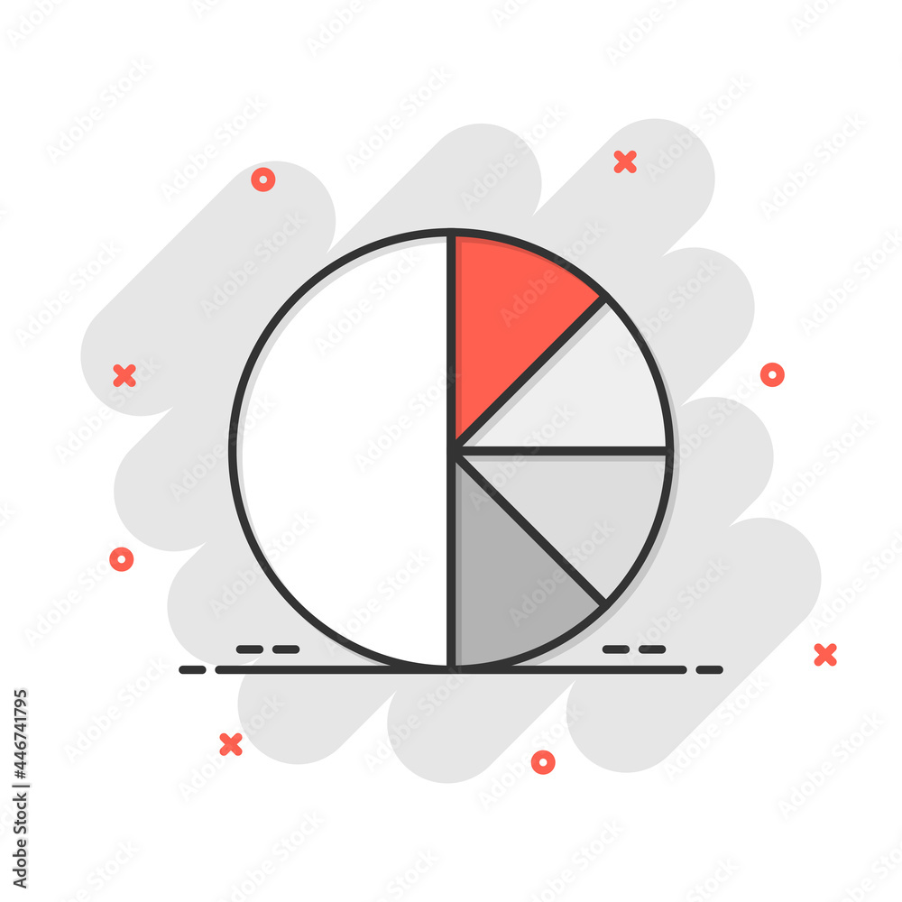 Chart icon in comic style. Diagram cartoon vector illustration on white isolated background. Statistics splash effect business concept. Chart icon in comic style. Diagram cartoon vector illustration on white isolated background. Statistics splash effect business concept.