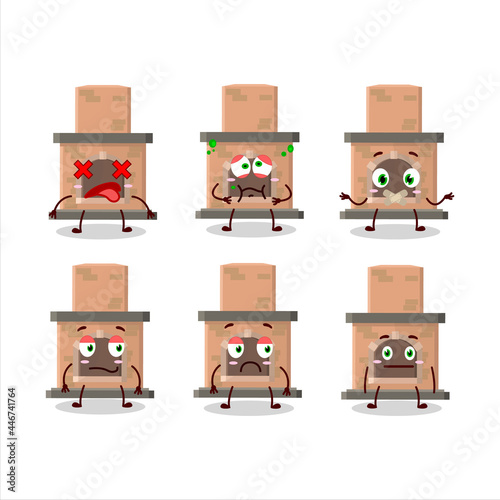 House fireplaces cartoon character with nope expression