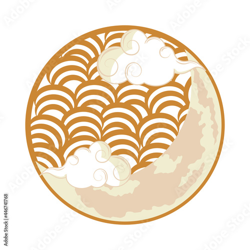 moon with clouds chinese