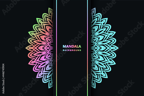 color full mandala design background vector 