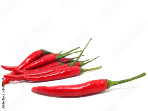 Closeup freshness red chilli on isolated white