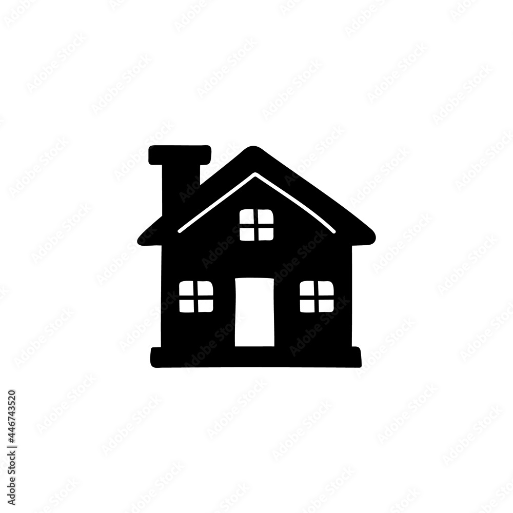 Architecture, front of house icon in solid black flat shape glyph icon, isolated on white background Architecture, front of house icon in solid black flat shape glyph icon, isolated on white background