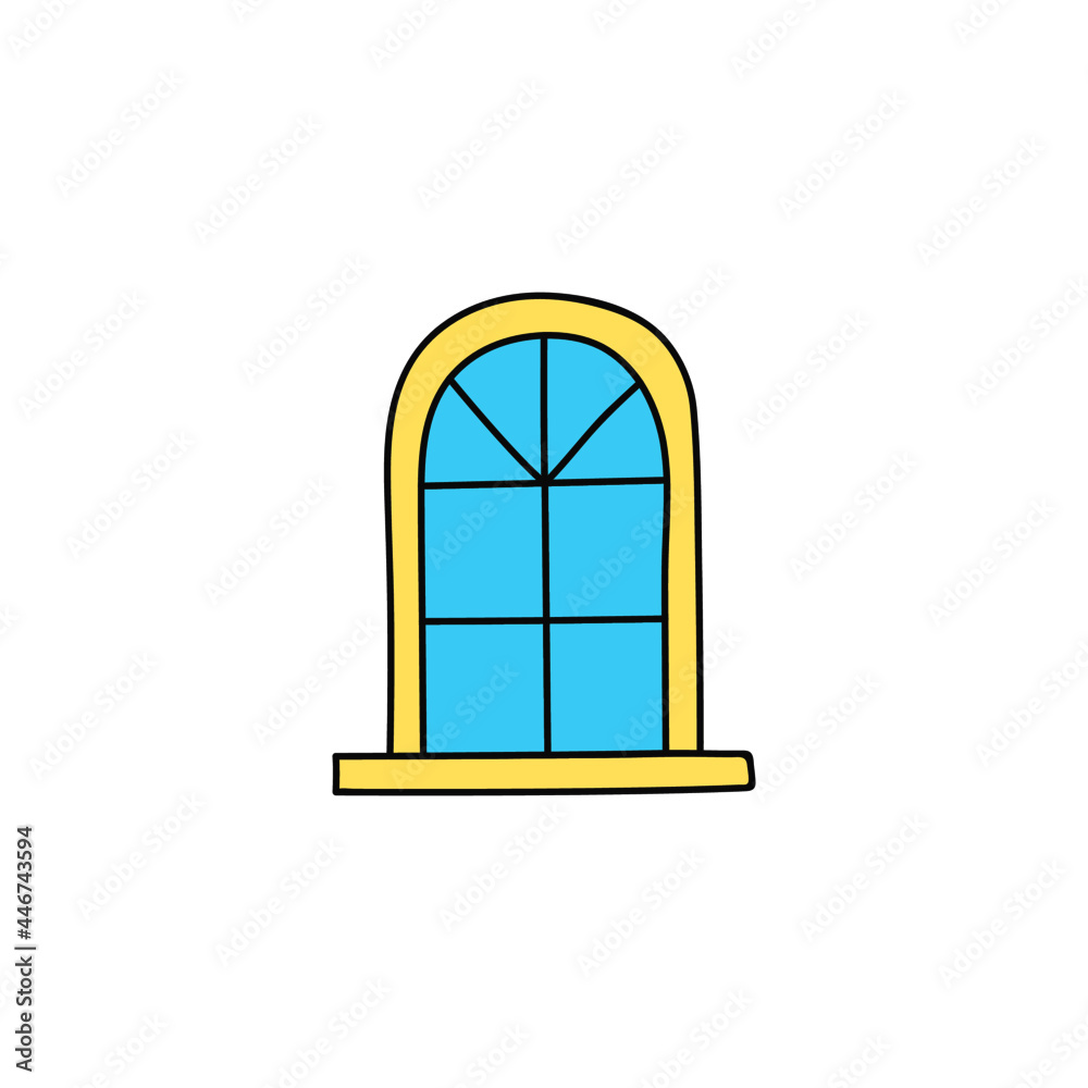Window icon in color icon, isolated on white background Window icon in color icon, isolated on white background