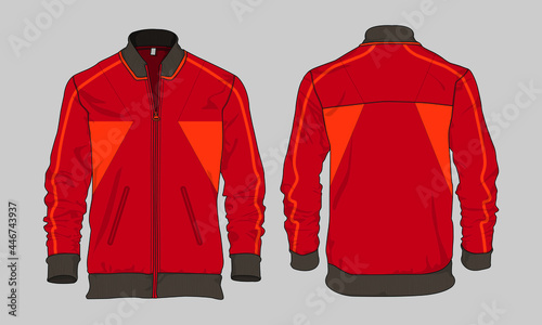 retro vintage windbreaker jacket template