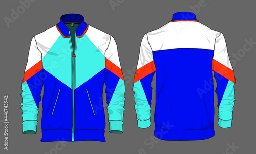 retro vintage windbreaker jacket template