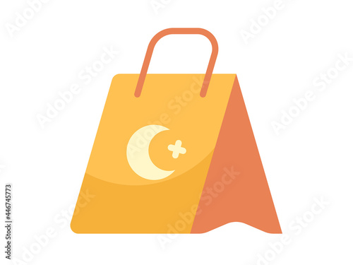 gift bag single isolated icon with flat style
