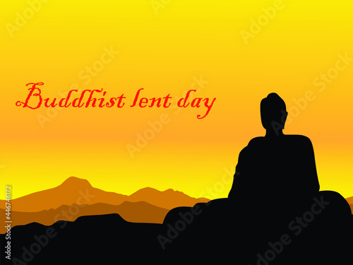 silhouette of buddha at sunset