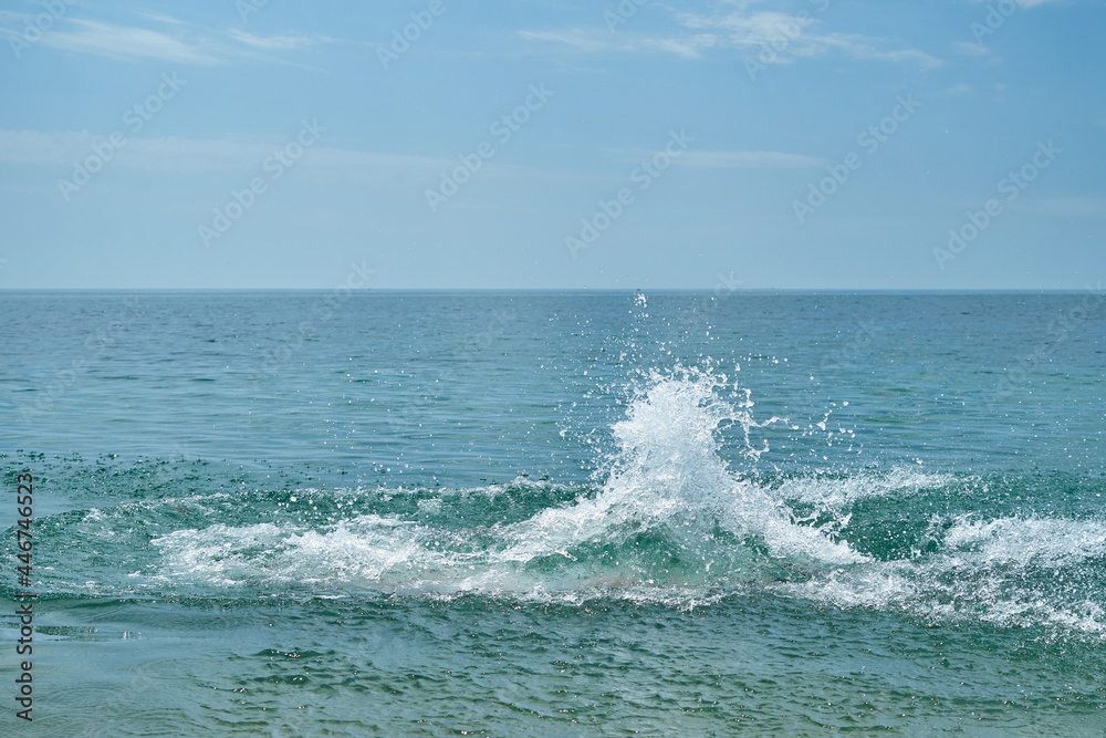 Splash of water on the sea. Splashes of sea water. Splash of water on the sea. Splashes of sea water.