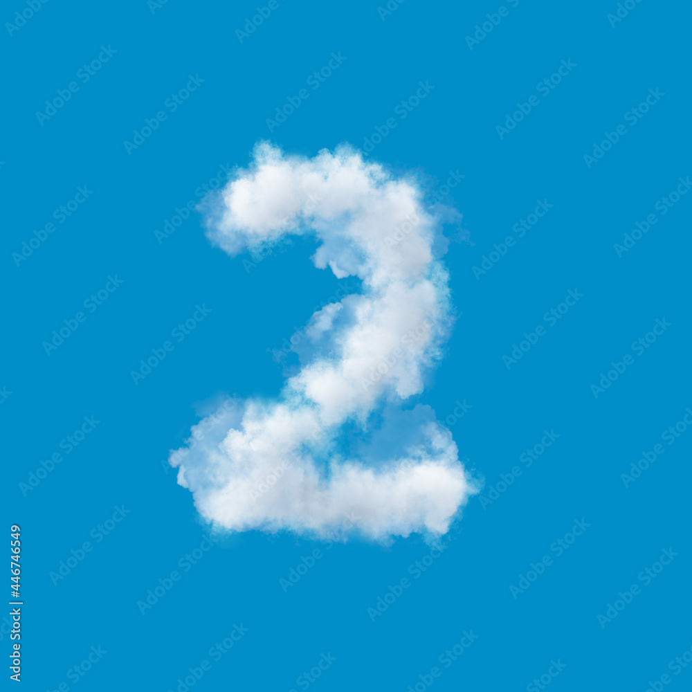 blue sky, number 2 made of clouds blue sky, number 2 made of clouds