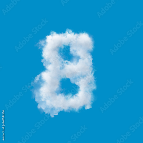 blue sky, number 8 made of clouds