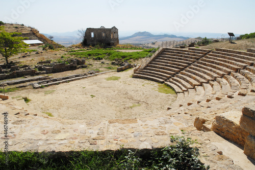 View of the Roman archaeological site of Morgantina, in the interior of Sicily in Italy.