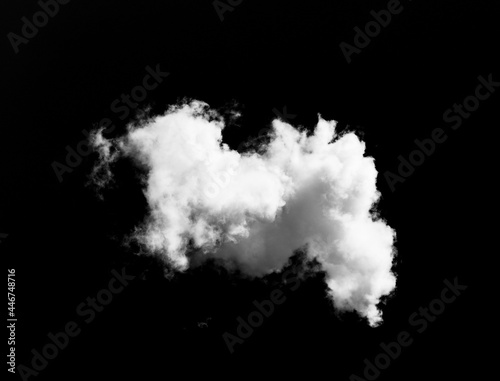 White clouds isolated on black background