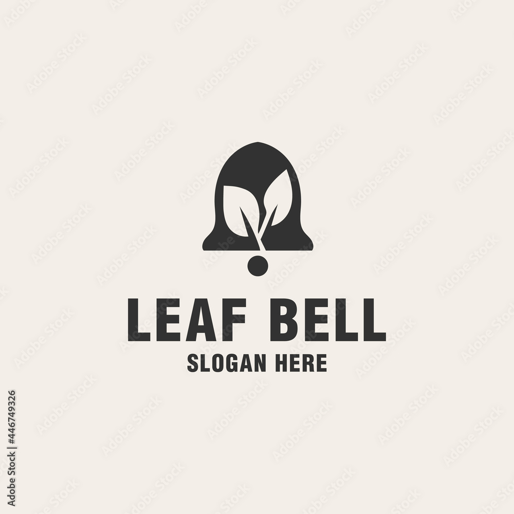 Leaf bell logo template on monogram style Leaf bell logo template on monogram style