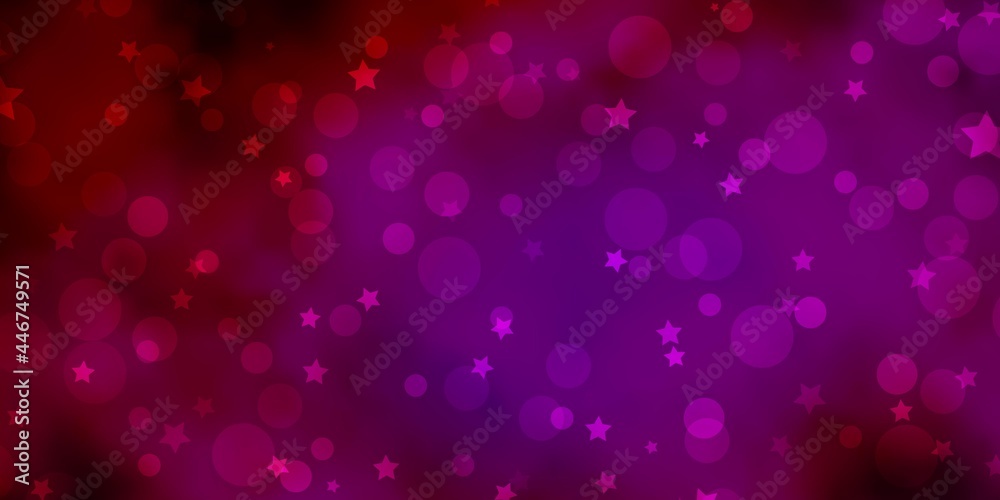 Dark Pink vector background with circles, stars. Dark Pink vector background with circles, stars.