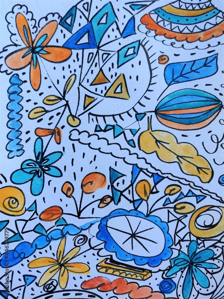 colorful watercolor background pattern painting original art design