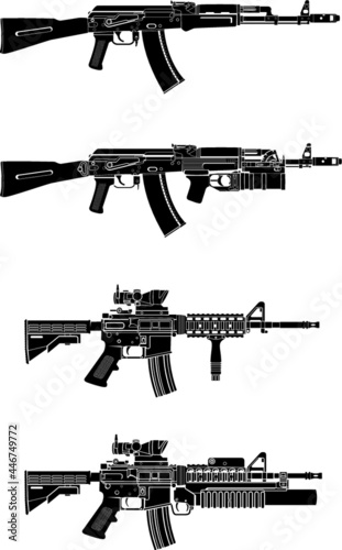 military automatic assault rifle 