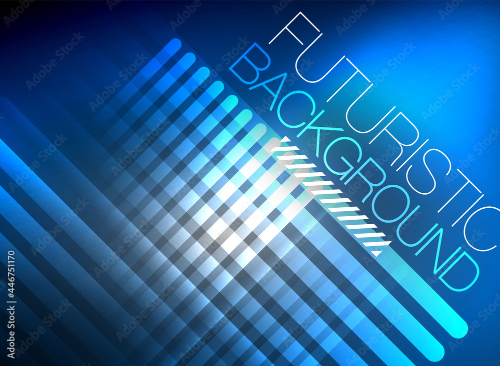 Obraz premium Bright neon color techno abstract background, shiny glowing neon lines in the dark background
