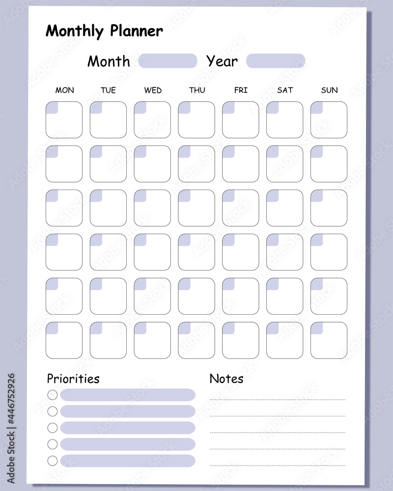 Modern collection of daily weekly monthly planner printable template ...