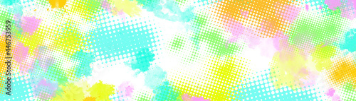 近未来的サイバーパンクネオンカラー水彩画テクスチャ背景画像素材