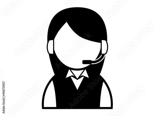 オペレーターの女性のアイコン