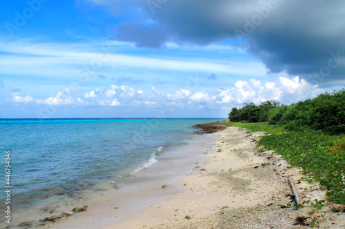 Fototapeta Naklejka Na Ścianę i Meble -  Beach Landscape,  Caribbean Sea, Playa Giron, Cuba, America