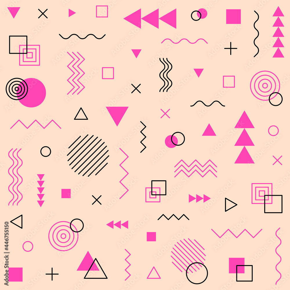 Geometric pattern background in memphis style Geometric pattern background in memphis style